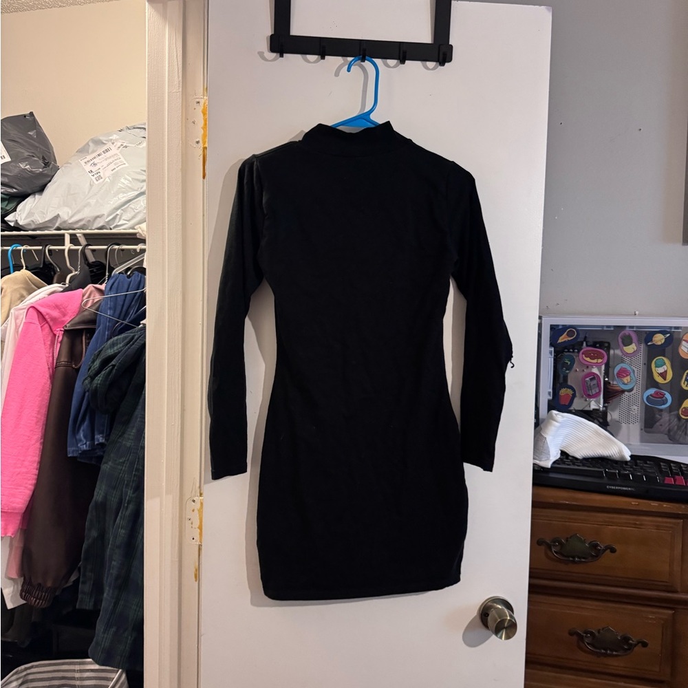 Black Long Sleeve Bodycon Dress - Classic Women's Dress